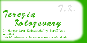 terezia kolozsvary business card